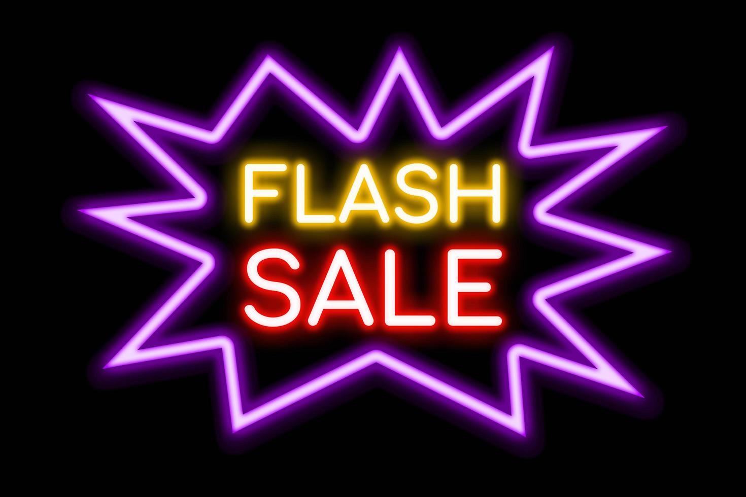 Flash Sale neon banner, light signboard. photo