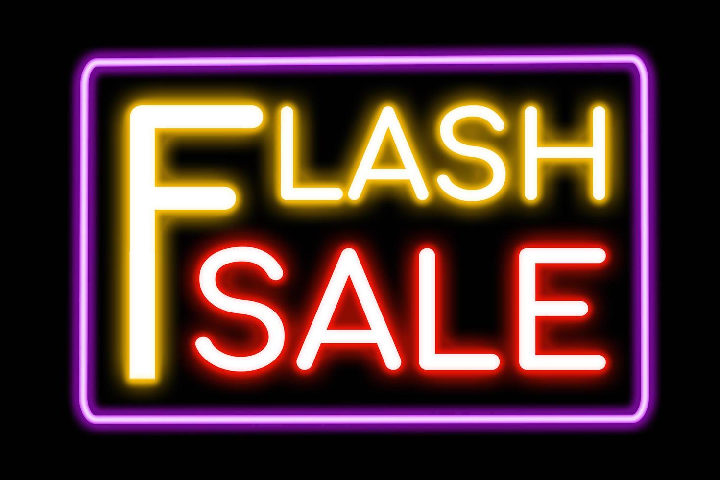 Flash Sale neon banner, light signboard. photo