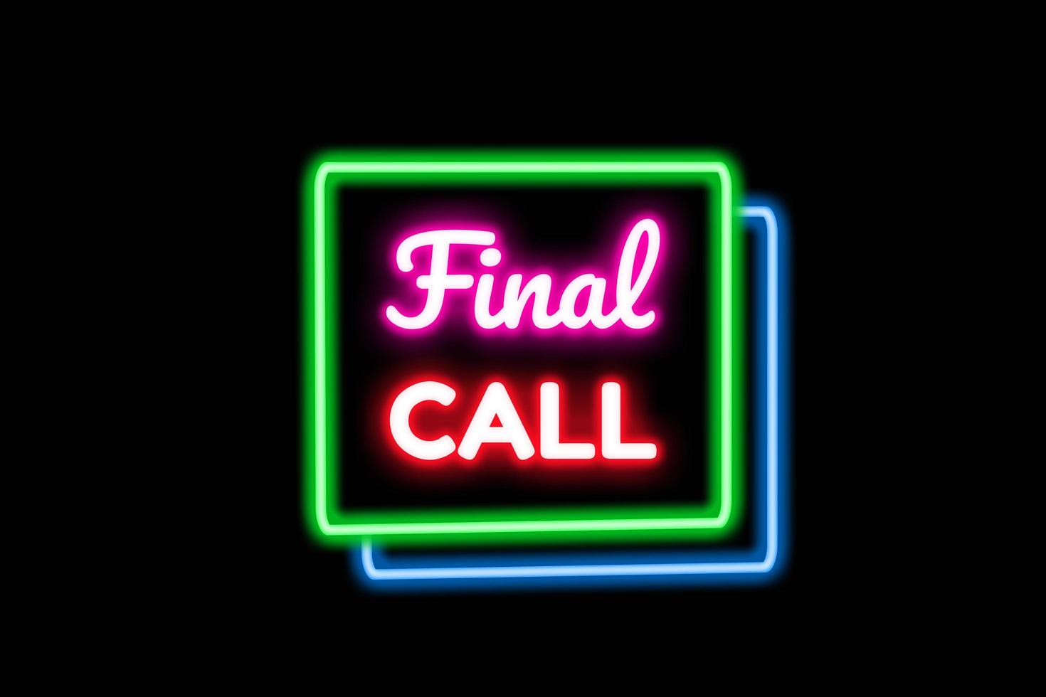 Final call neon banner, light signboard. photo