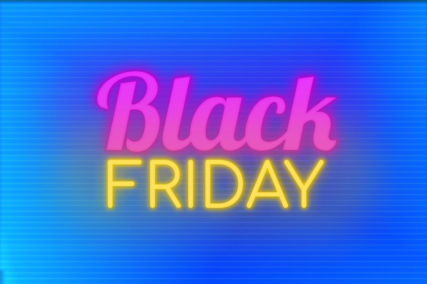 Black Friday neon banner, light signboard. photo