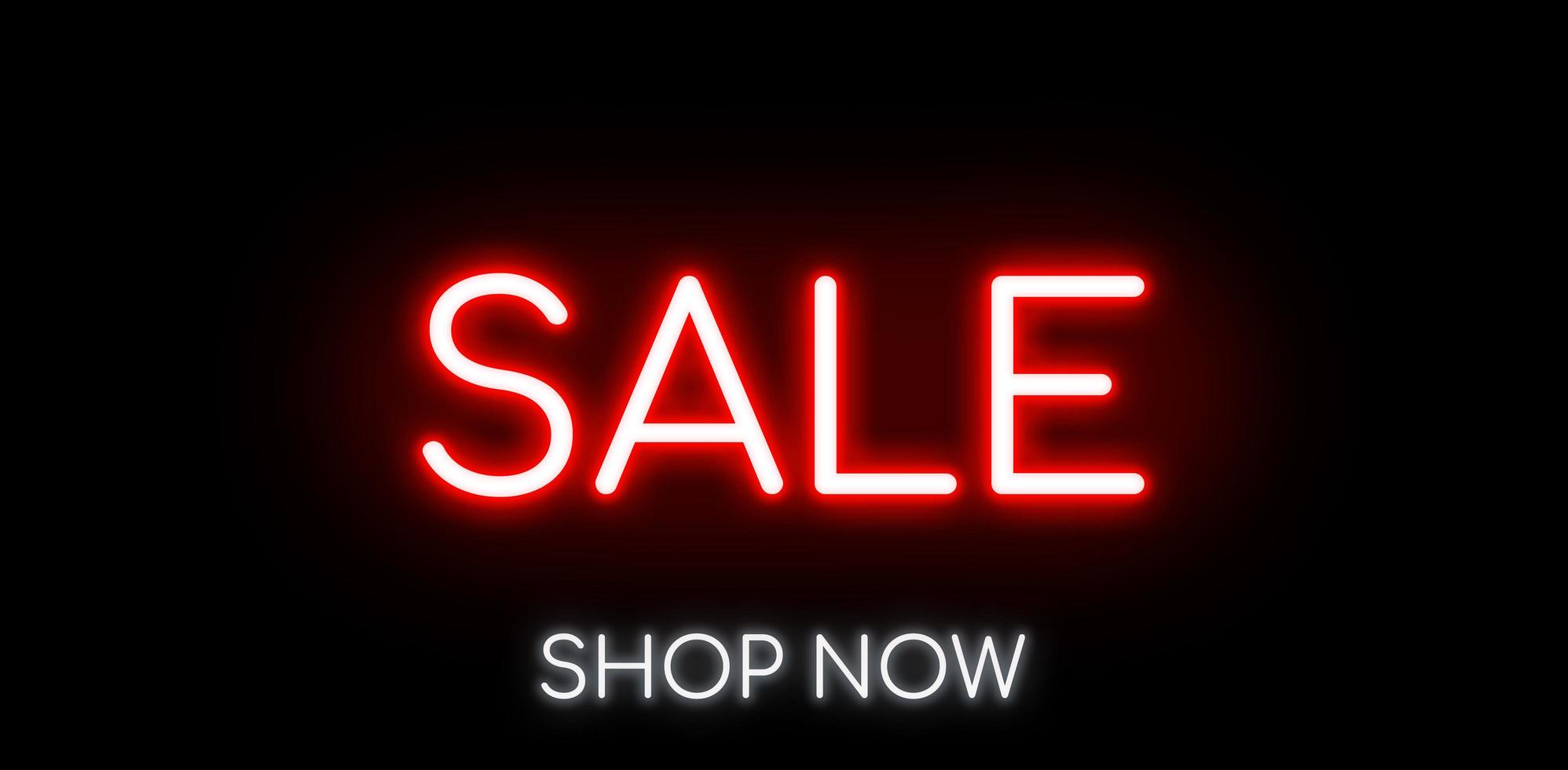 Sale neon banner, light signboard. photo