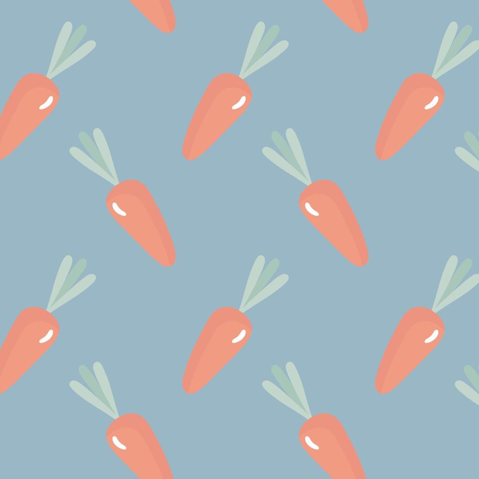 Vector seamless pattern with carrots for Easter and other users. For greeting card, posters, banners, children books, printing on the pack, printing on clothes, wallpaper.