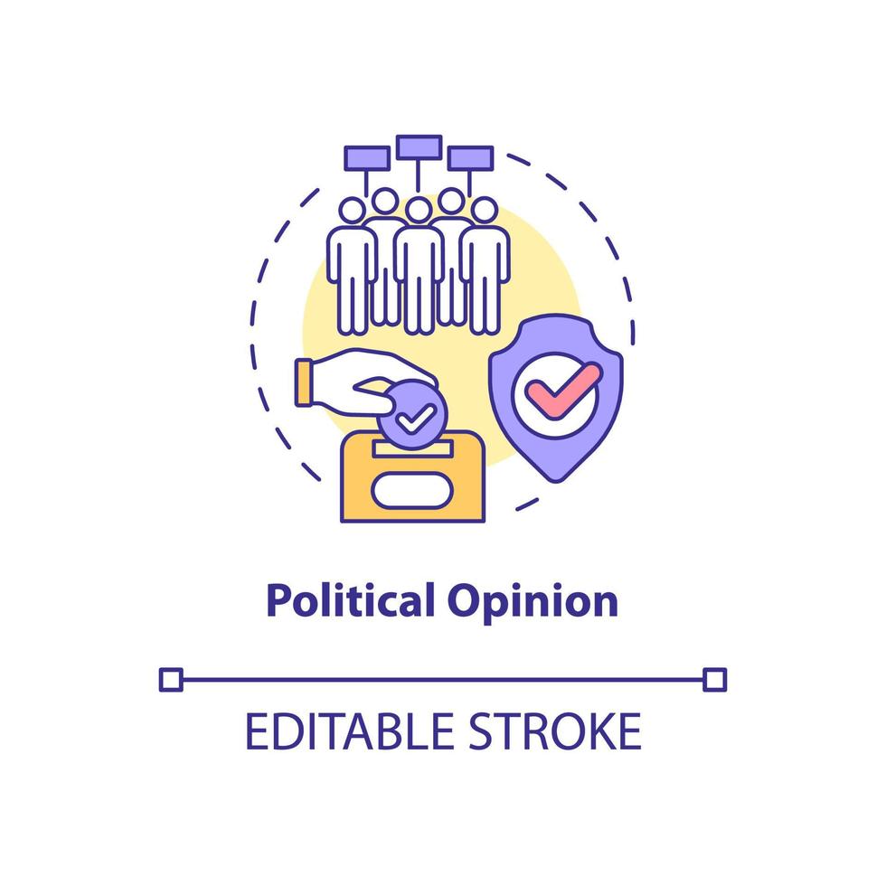 Political opinion concept icon. Personal sensitive information protection abstract idea thin line illustration. Isolated outline drawing. Editable stroke. Roboto-Medium, Myriad Pro-Bold fonts used vector