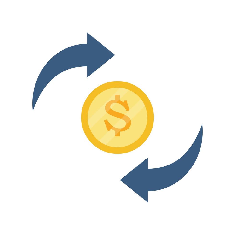icono de vector de actualización de dólar que es adecuado para el trabajo comercial y modificarlo o editarlo fácilmente