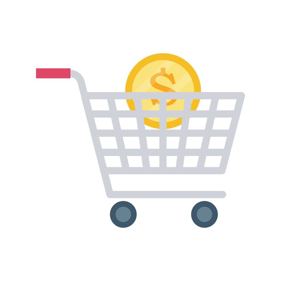 Dollar cart Vector icon which is suitable for commercial work and easily modify or edit it