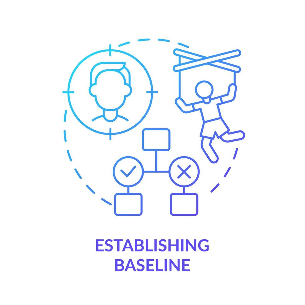 Establishing baseline blue gradient concept icon. Emotional manipulation abstract idea thin line illustration. Abusive relationship. Isolated outline drawing. Myriad Pro-Bold font used vector