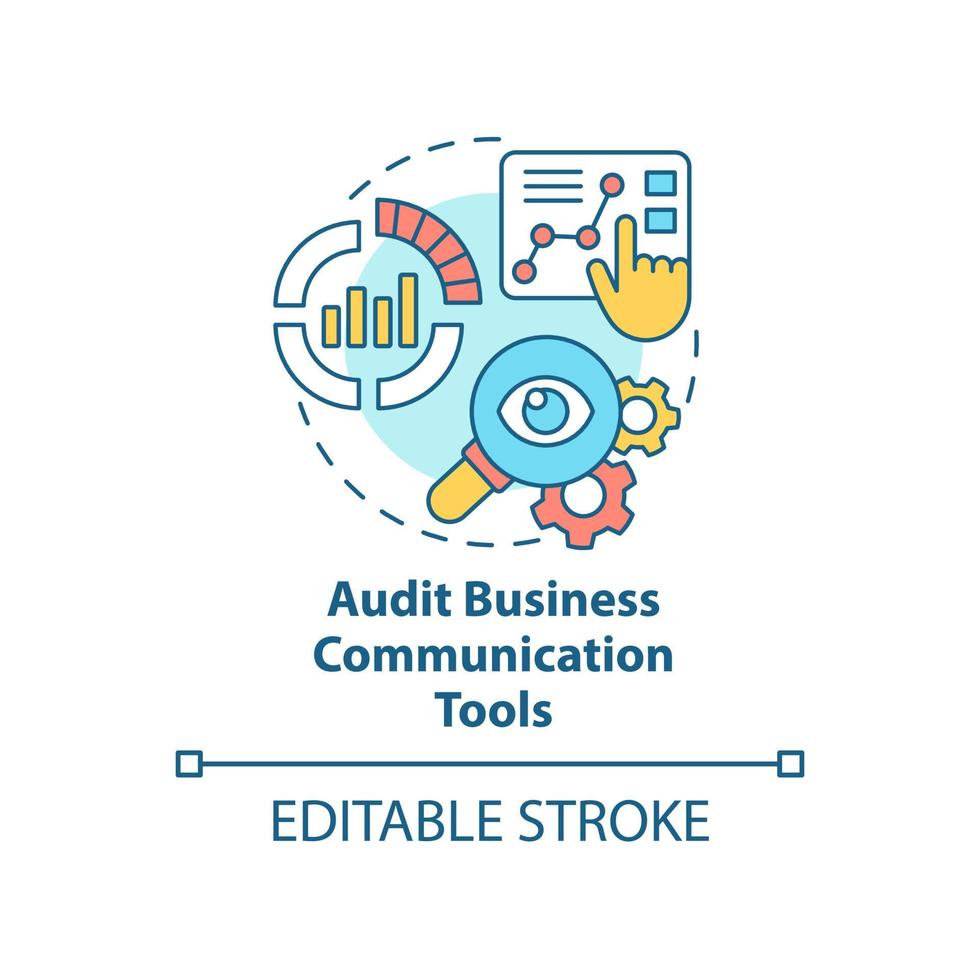 Audit business communication tools concept icon. Move to UCaaS system abstract idea thin line illustration. Isolated outline drawing. Editable stroke. Arial, Myriad Pro-Bold fonts used vector