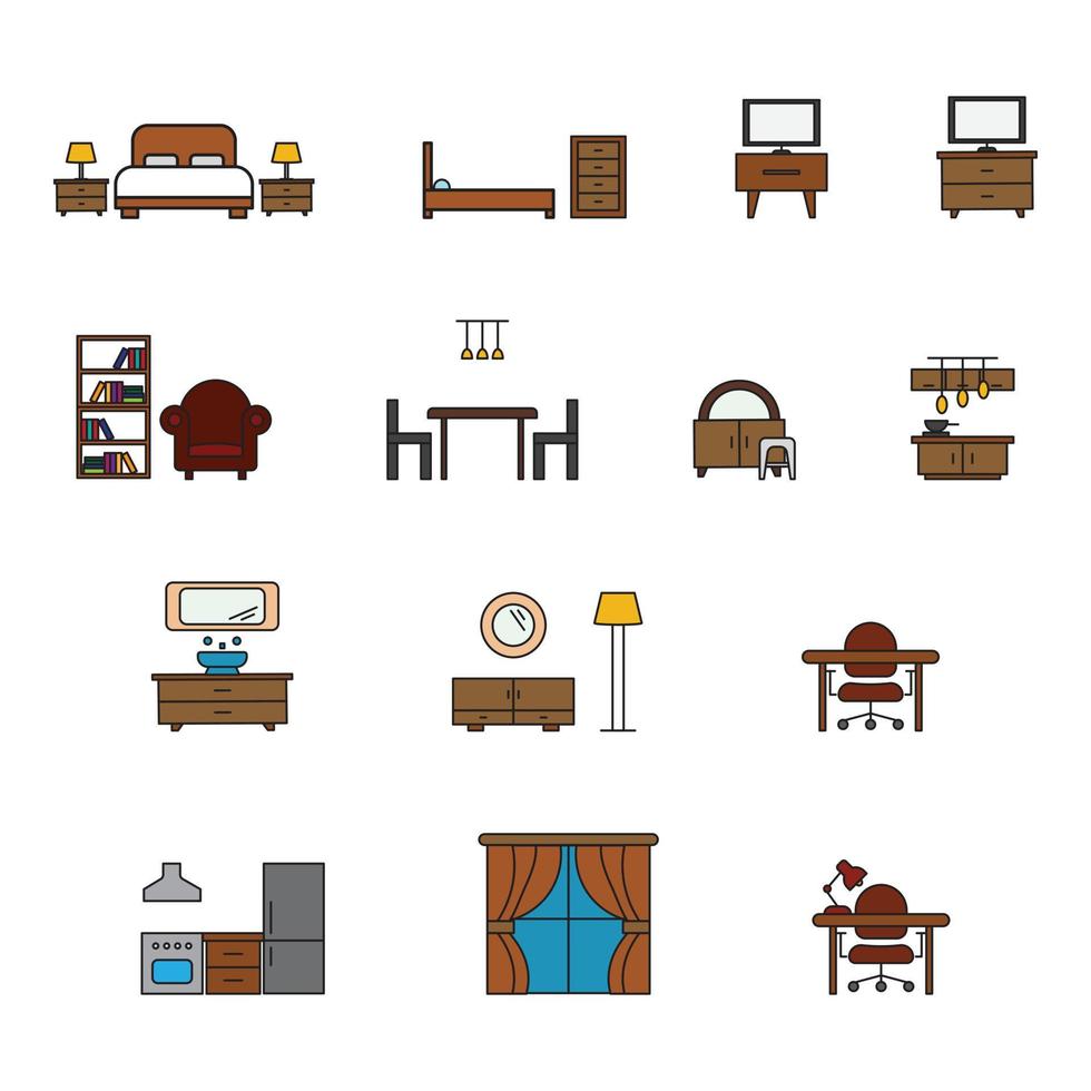 home furniture vector editable for website icon presentation