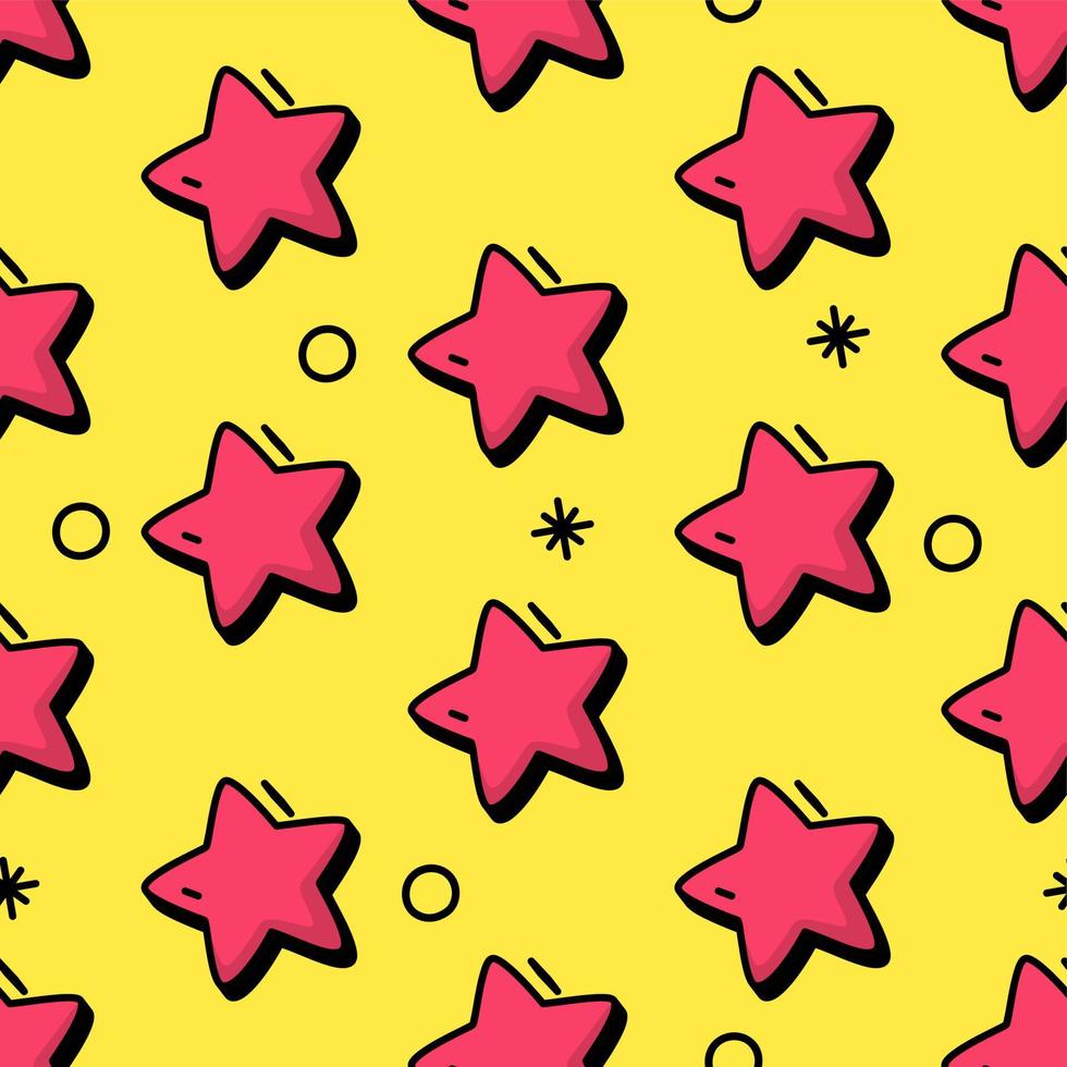 Retro style pattern stars on a yellow background shopping concept Vector illustration