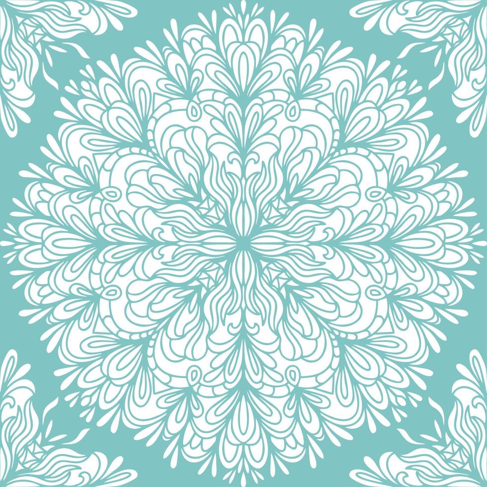 White turquoise ornamental seamless pattern. Vintage Ornament Elements Ethnic Turkish Indian motifs For fabric and textiles, wallpaper, packaging and decor. vector