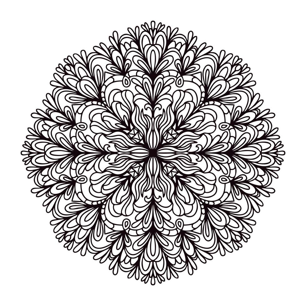 patrón de mandala libro para colorear diseño de papel tapiz patrón de encaje y tatuaje yoga ilustración vectorial sobre fondo blanco vector