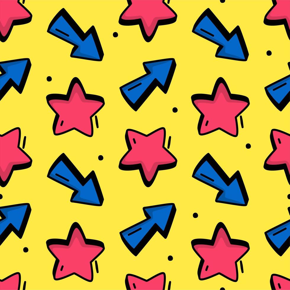 Retro style pattern stars on a yellow background shopping concept Vector illustration