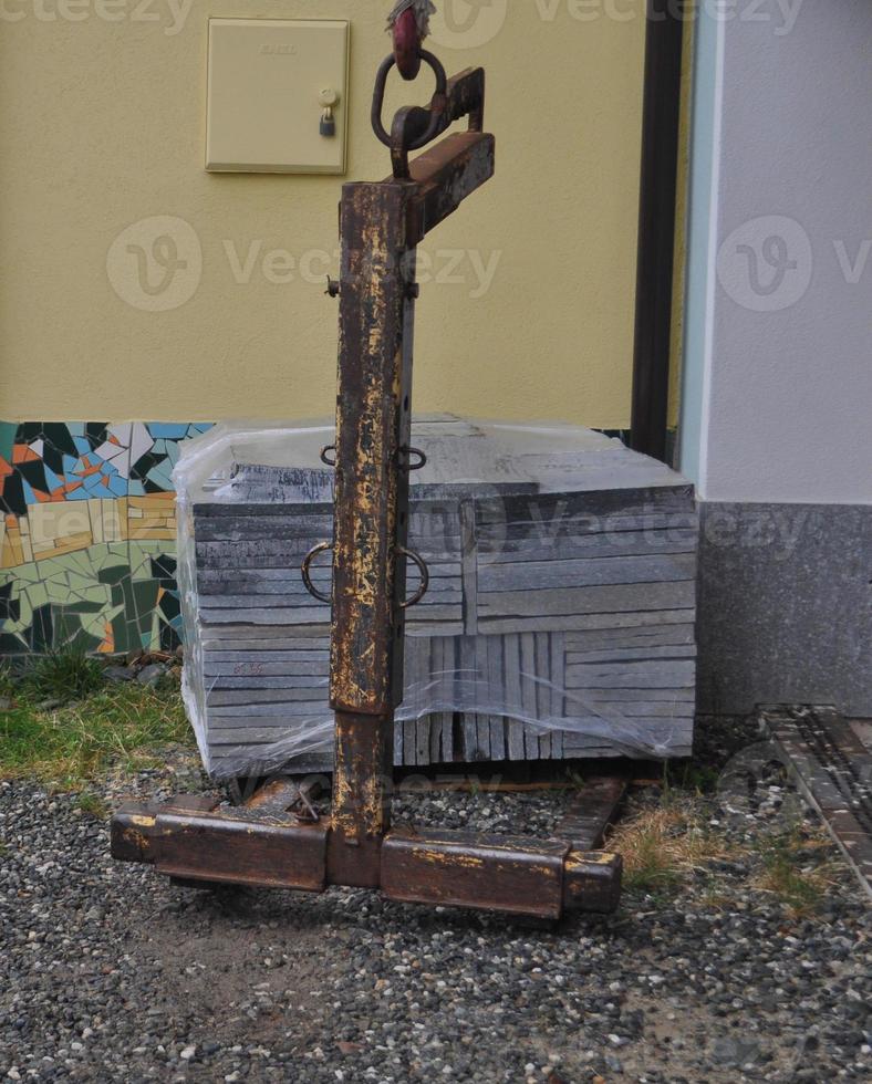 forklift with heavy load photo