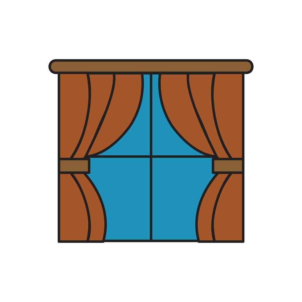 curtain window vector editable for website icon presentation