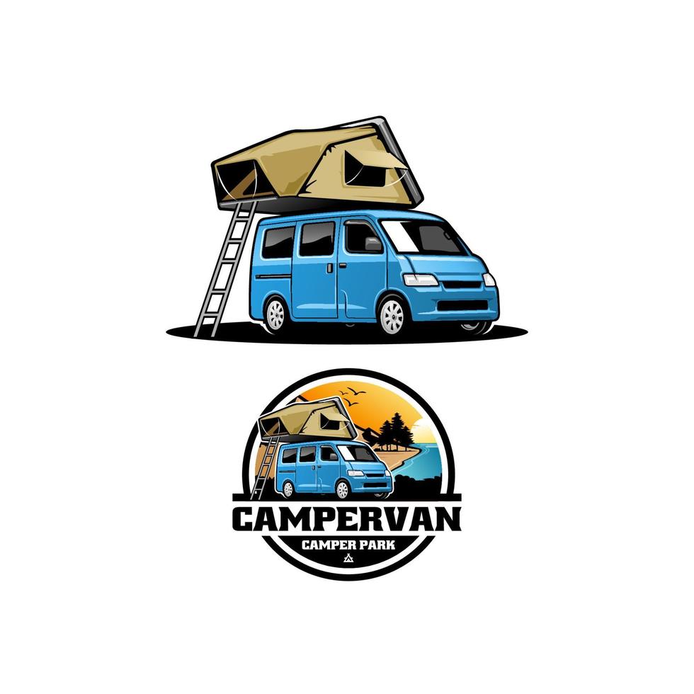 camper van logo vector 6841318 Vector Art at Vecteezy