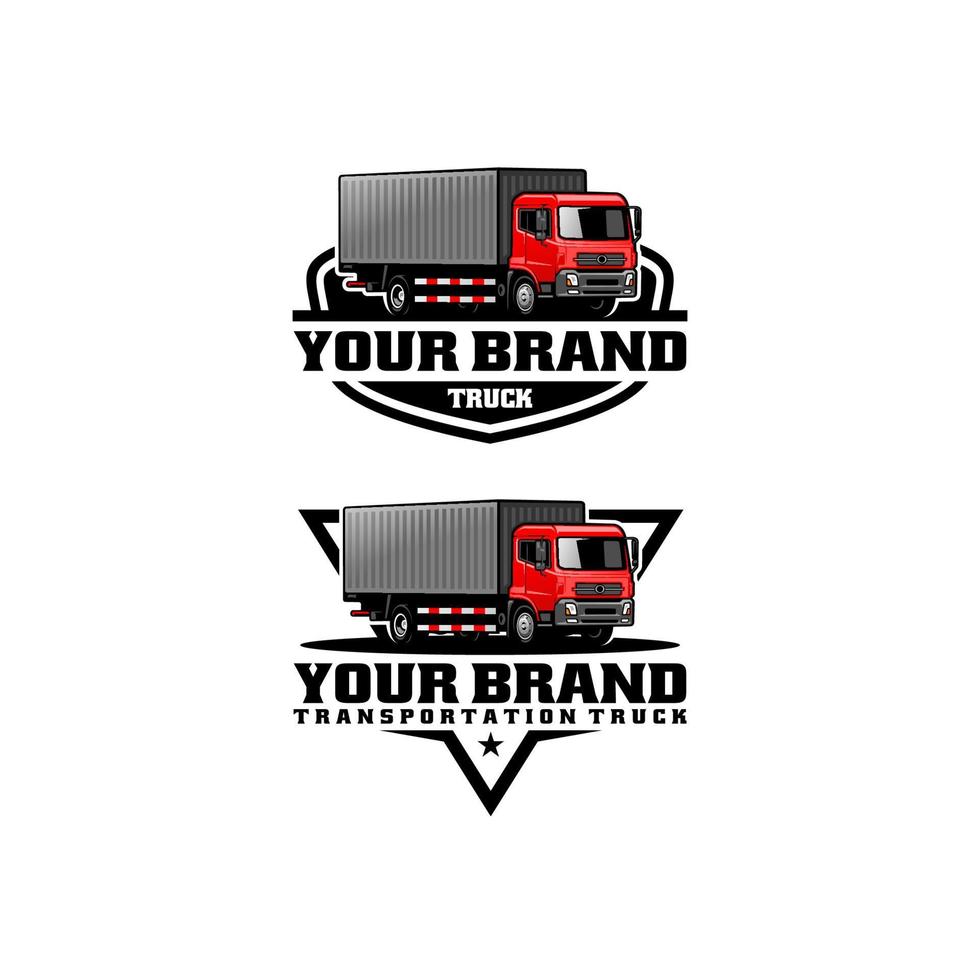 set of truck logo vector isolated