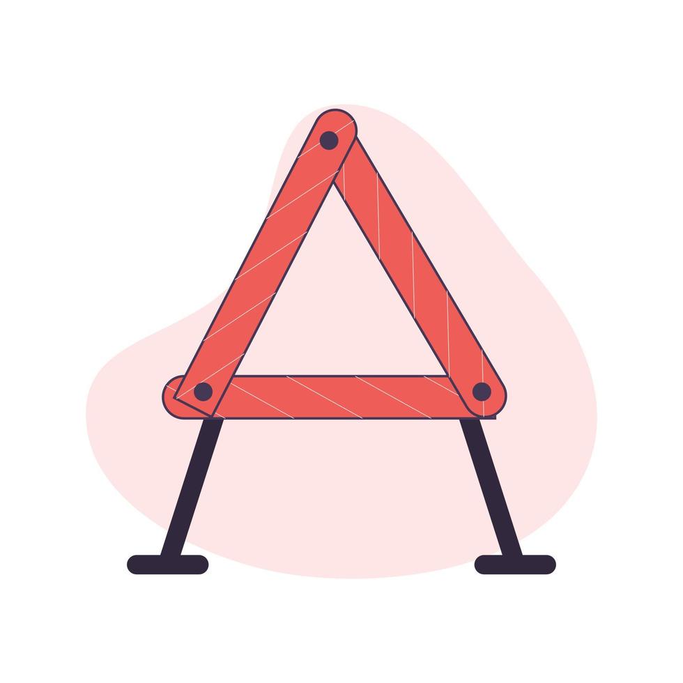 Warning triangle or reflektor flat vector iluustration