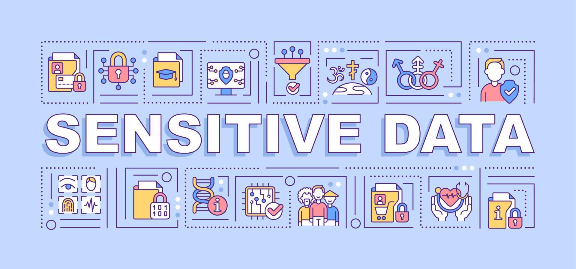 Sensitive data word concepts purple banner. Information privacy ...