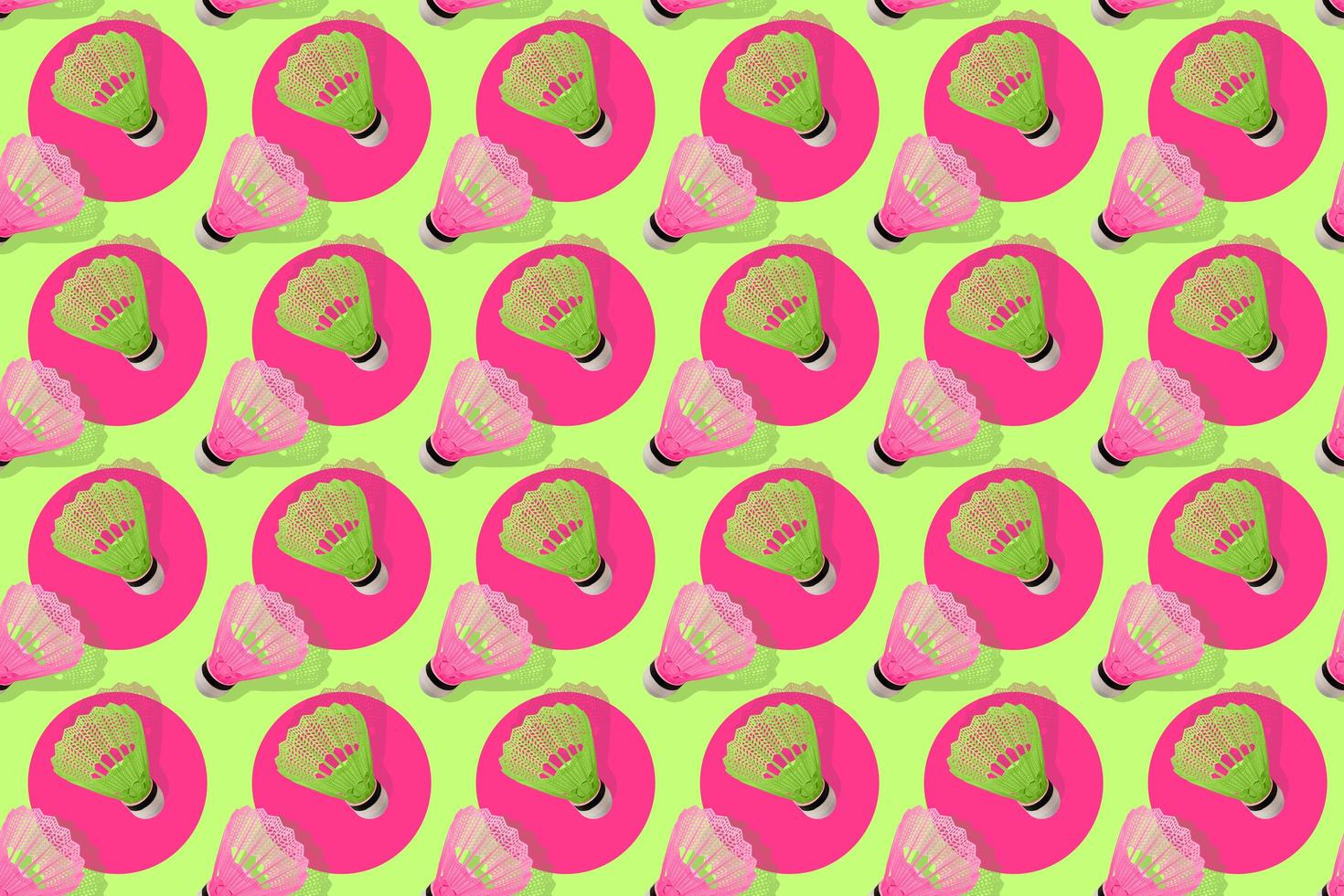 Vivid seamless pattern with badminton shuttlecocks. photo