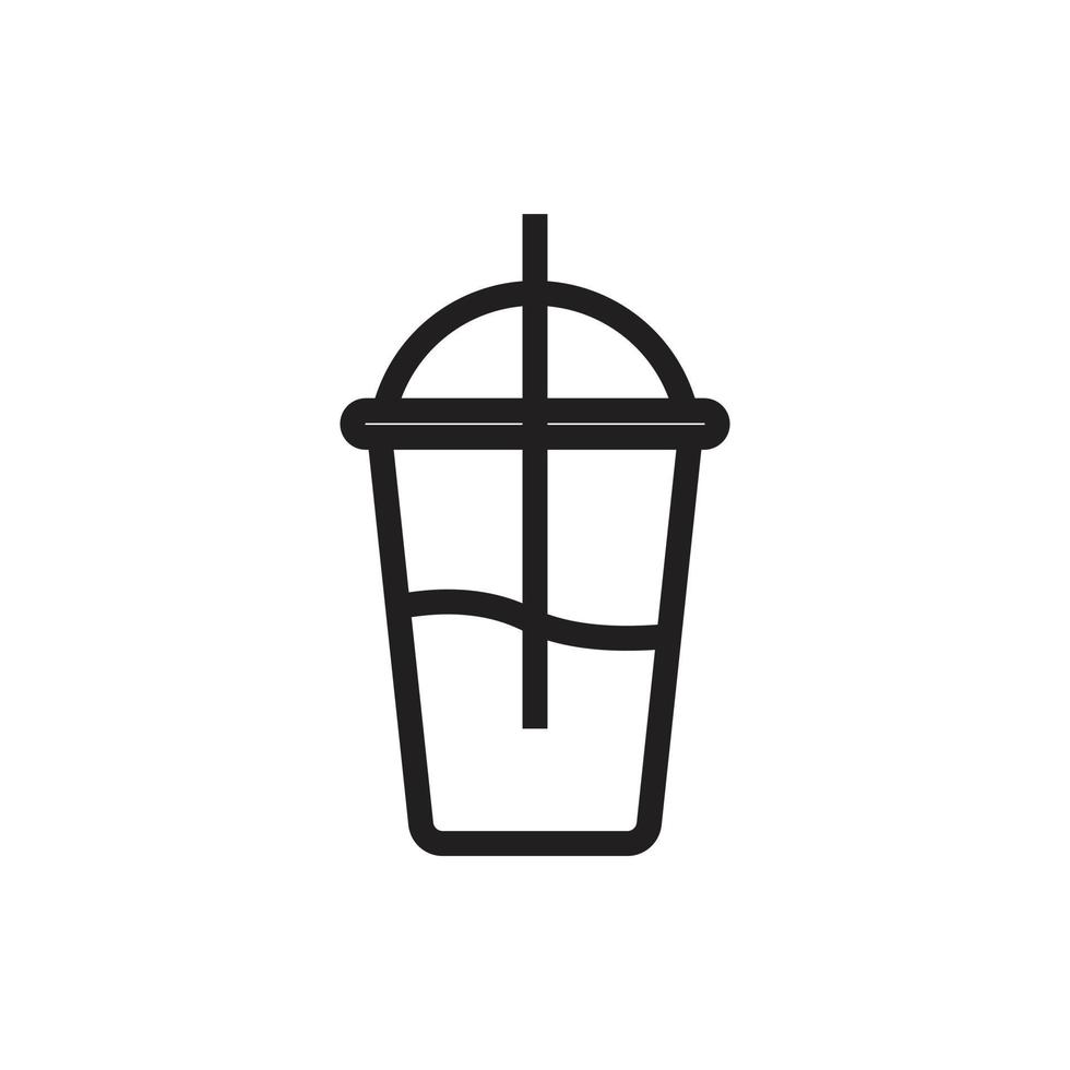 plastic cup icon for website, presentation symbol vector
