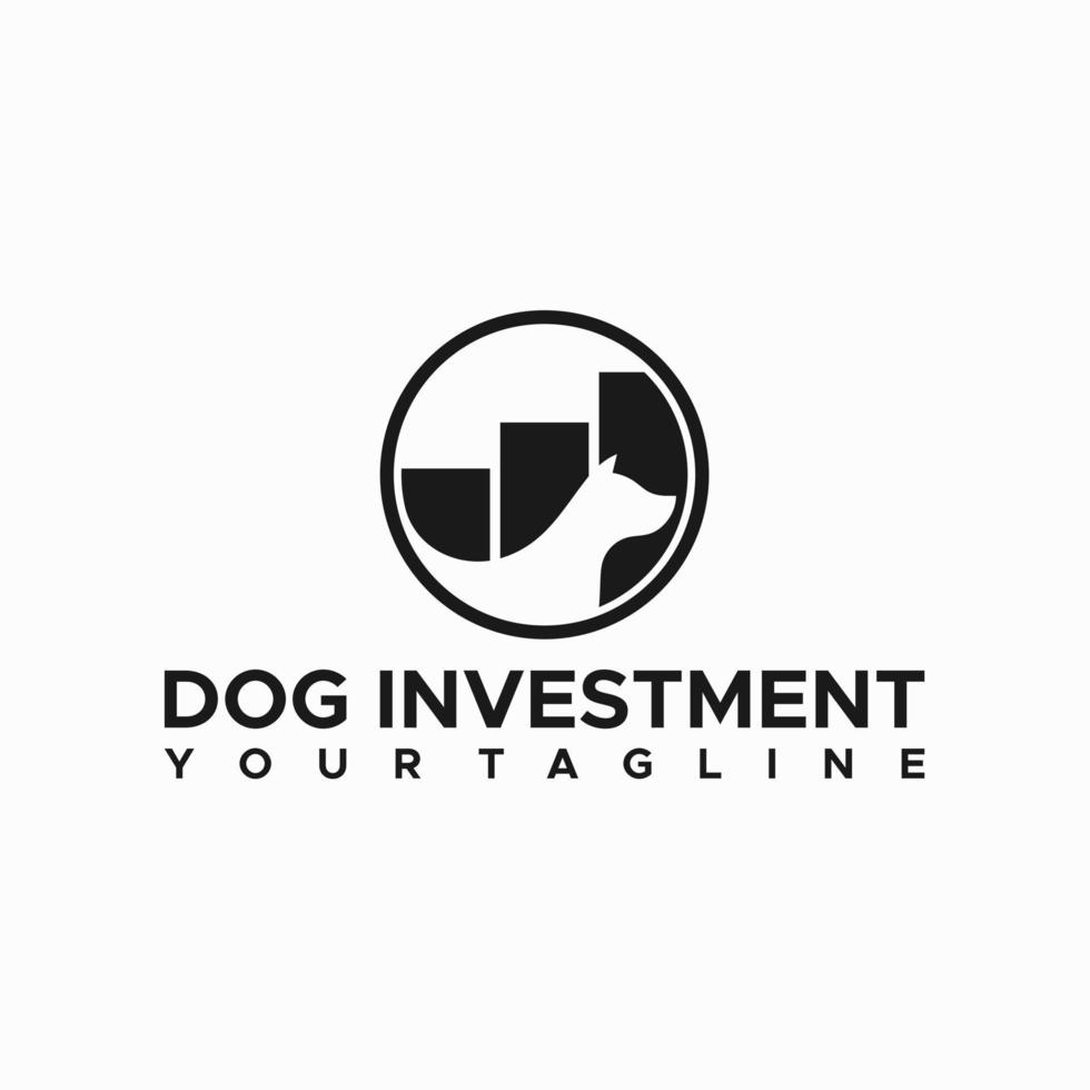 Dog and Investment Logo Sign Design vector