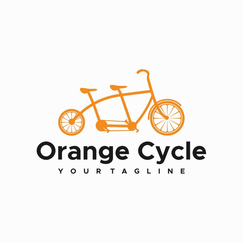 diseño de letrero de logotipo de ciclo naranja vector