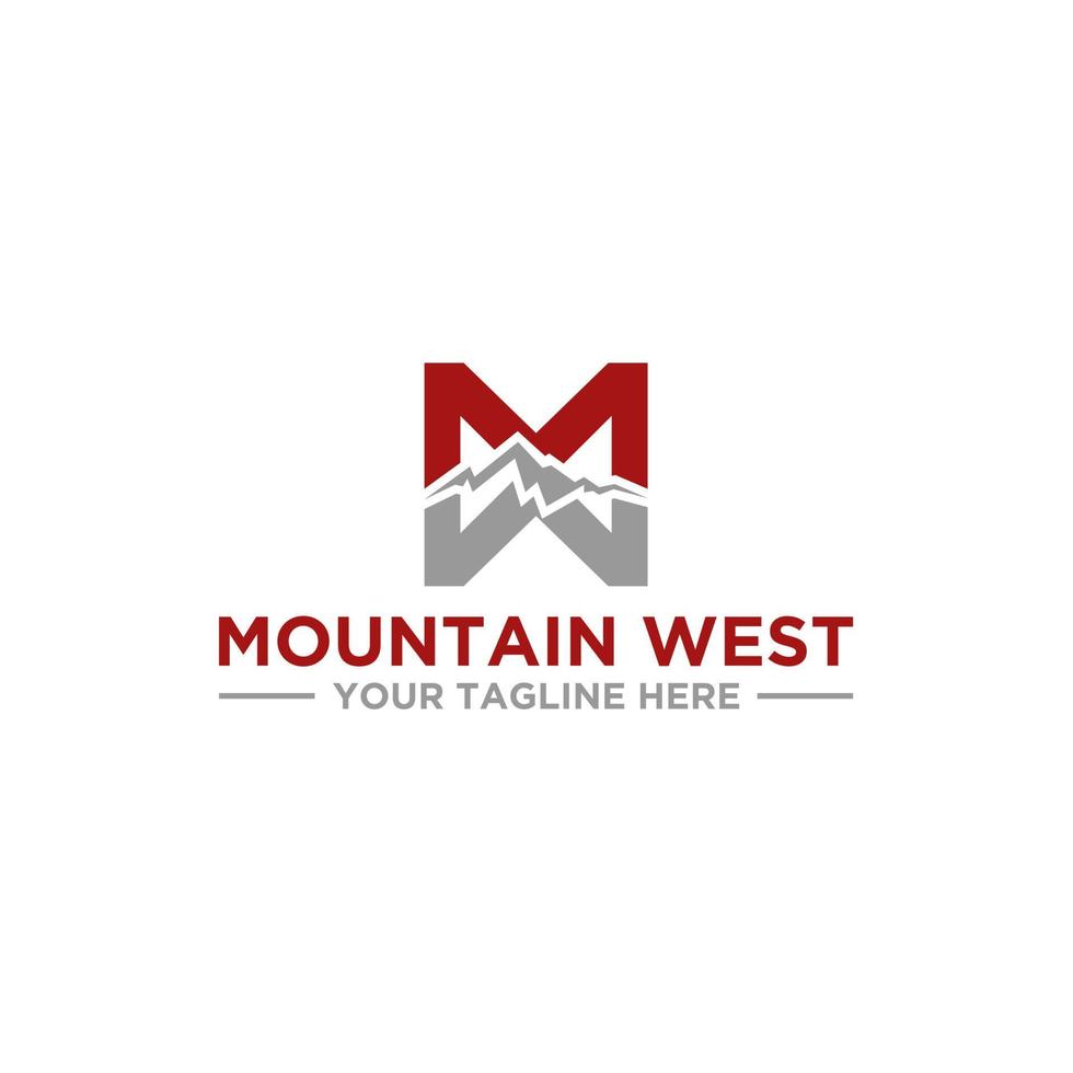 MM or MW Mountain Logo Sign Design vector