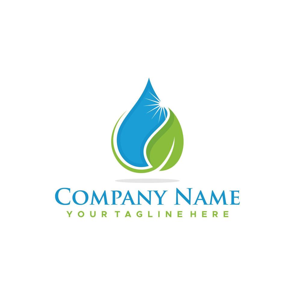 Water Drop Logo Template and Natural Vector Illustration Design