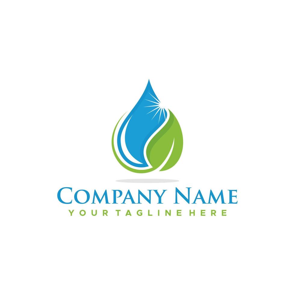 Water Drop Logo Template and Natural Vector Illustration Design