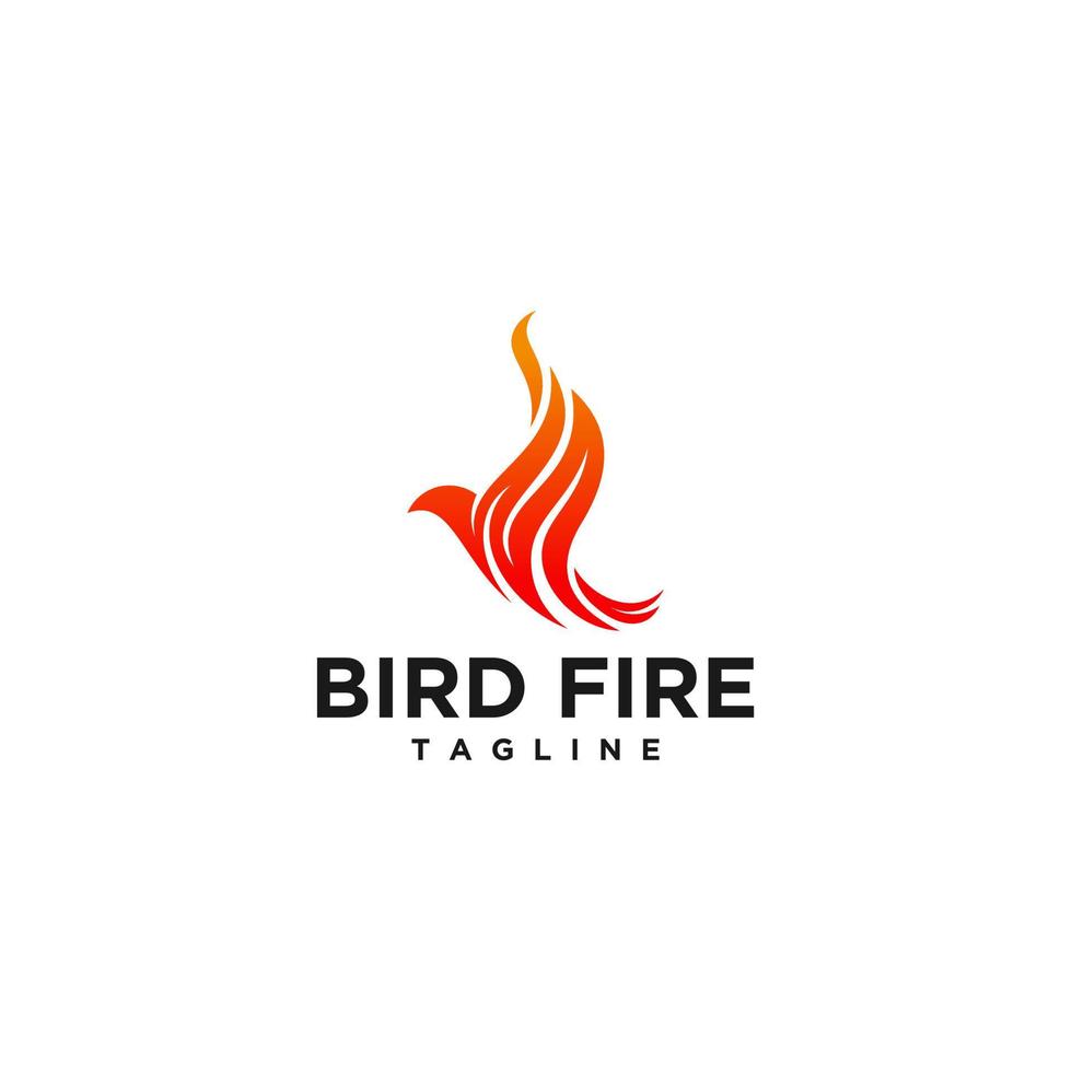 Bird Fire Logo Sign Design vector