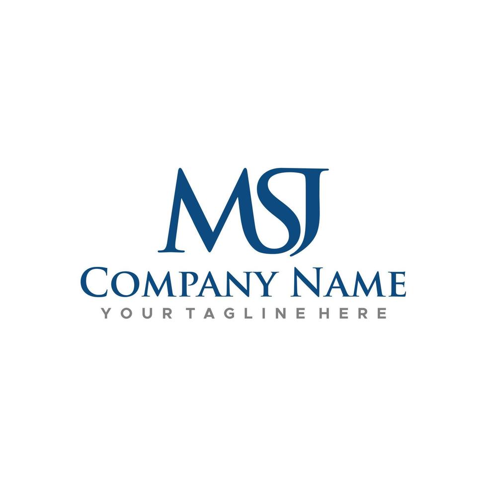 MSJ Initial Logo Sign Design Vector Stock