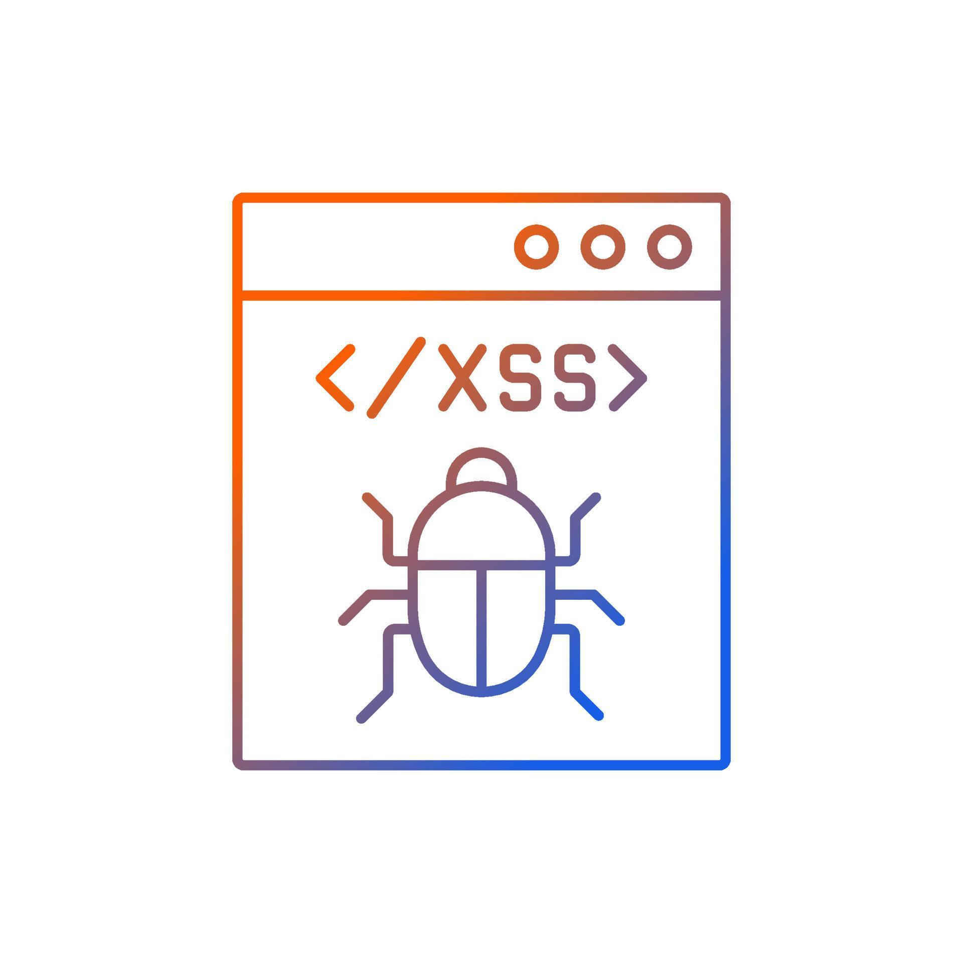 XSS attack gradient linear vector icon. Cross site scripting. Software ...