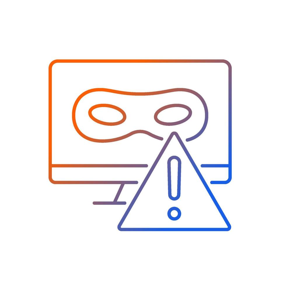 Rootkit gradient linear vector icon. Clandestine malicious software. Remote access to computer. Hard to detect. Thin line color symbol. Modern style pictogram. Vector isolated outline drawing