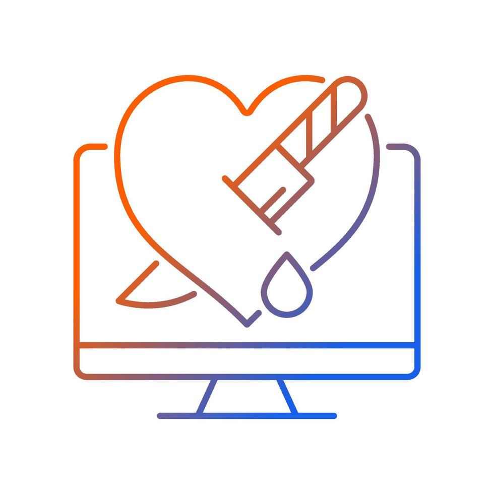 Personal revenge gradient linear vector icon. Stealing personal data and information for vengeance. Cybercrime. Thin line color symbol. Modern style pictogram. Vector isolated outline drawing