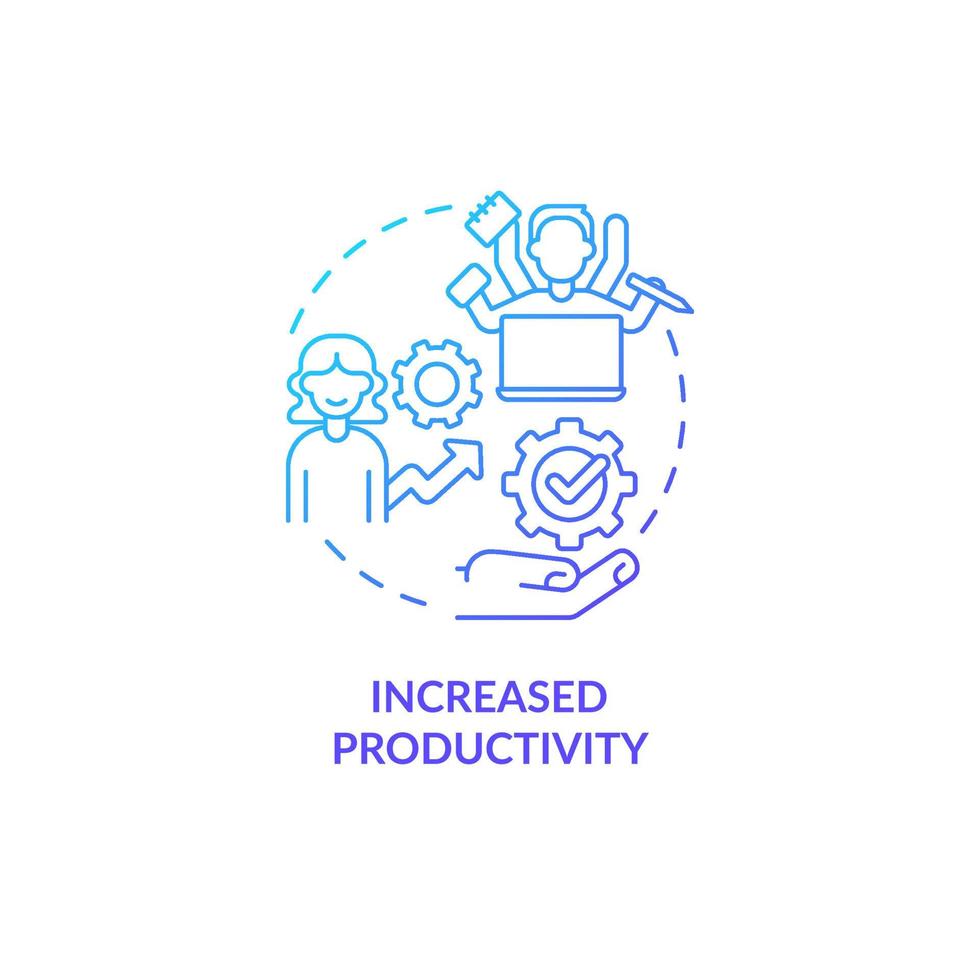 Increase productivity blue gradient concept icon. Live full and successful life abstract idea thin line illustration. Isolated outline drawing. Roboto-Medium, Myriad Pro-Bold fonts used vector