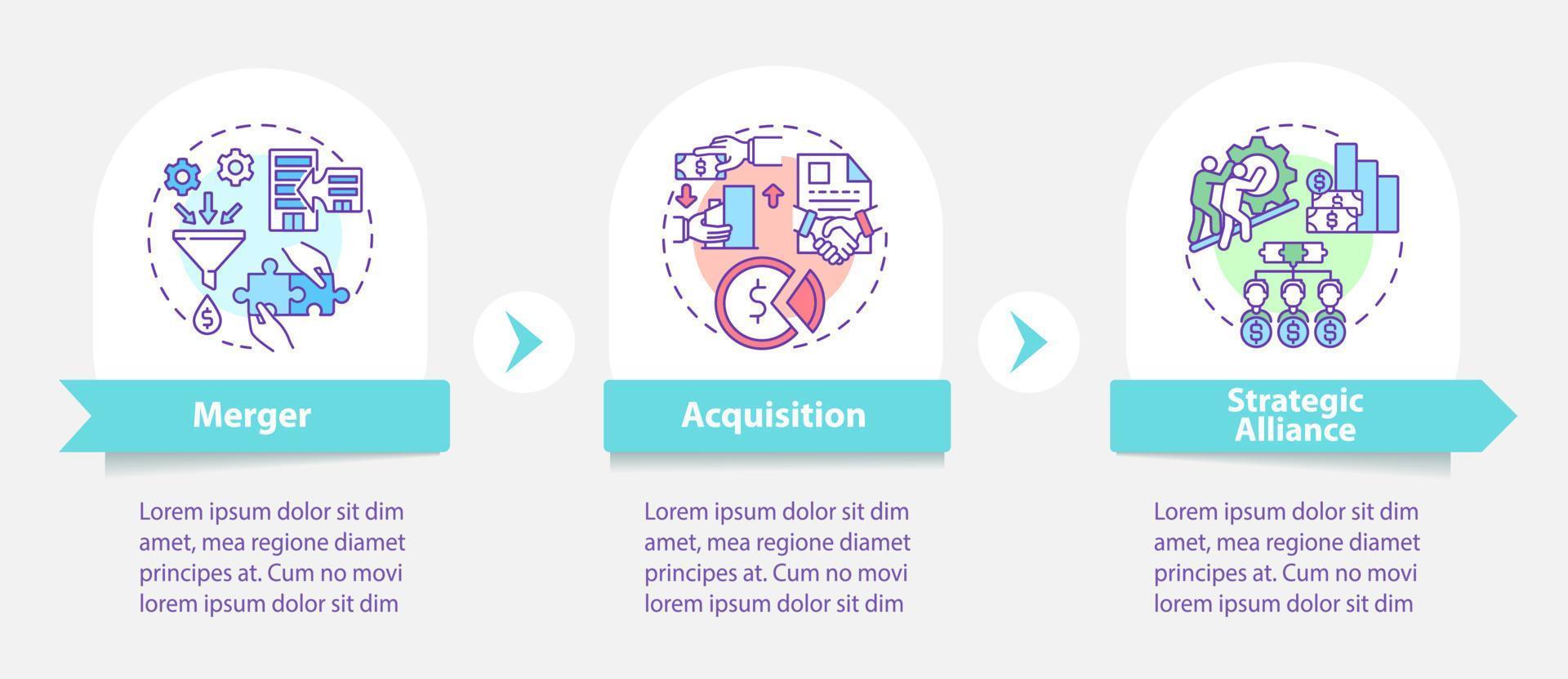 negocio externo expandir plantilla infográfica vectorial. elementos de diseño de esquema de presentación de crecimiento de la empresa. visualización de datos con 3 pasos. gráfico de información de la línea de tiempo del proceso. diseño de flujo de trabajo con iconos de línea vector