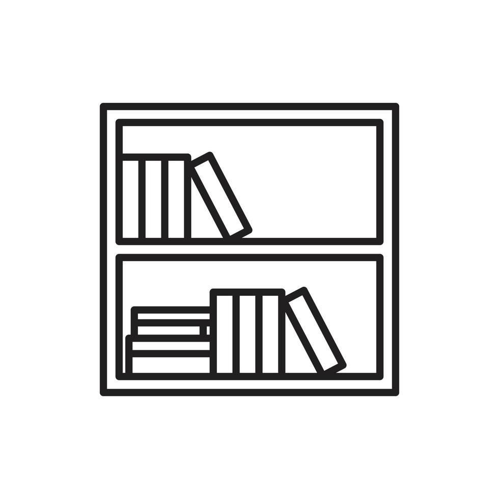 icono de estante de libros para recurso gráfico de sitio web, presentación, símbolo vector