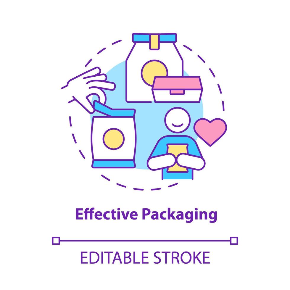 Effective packaging concept icon. Audience preference understanding. Identity branding. Product wrapping abstract idea thin line illustration. Vector isolated outline color drawing. Editable stroke