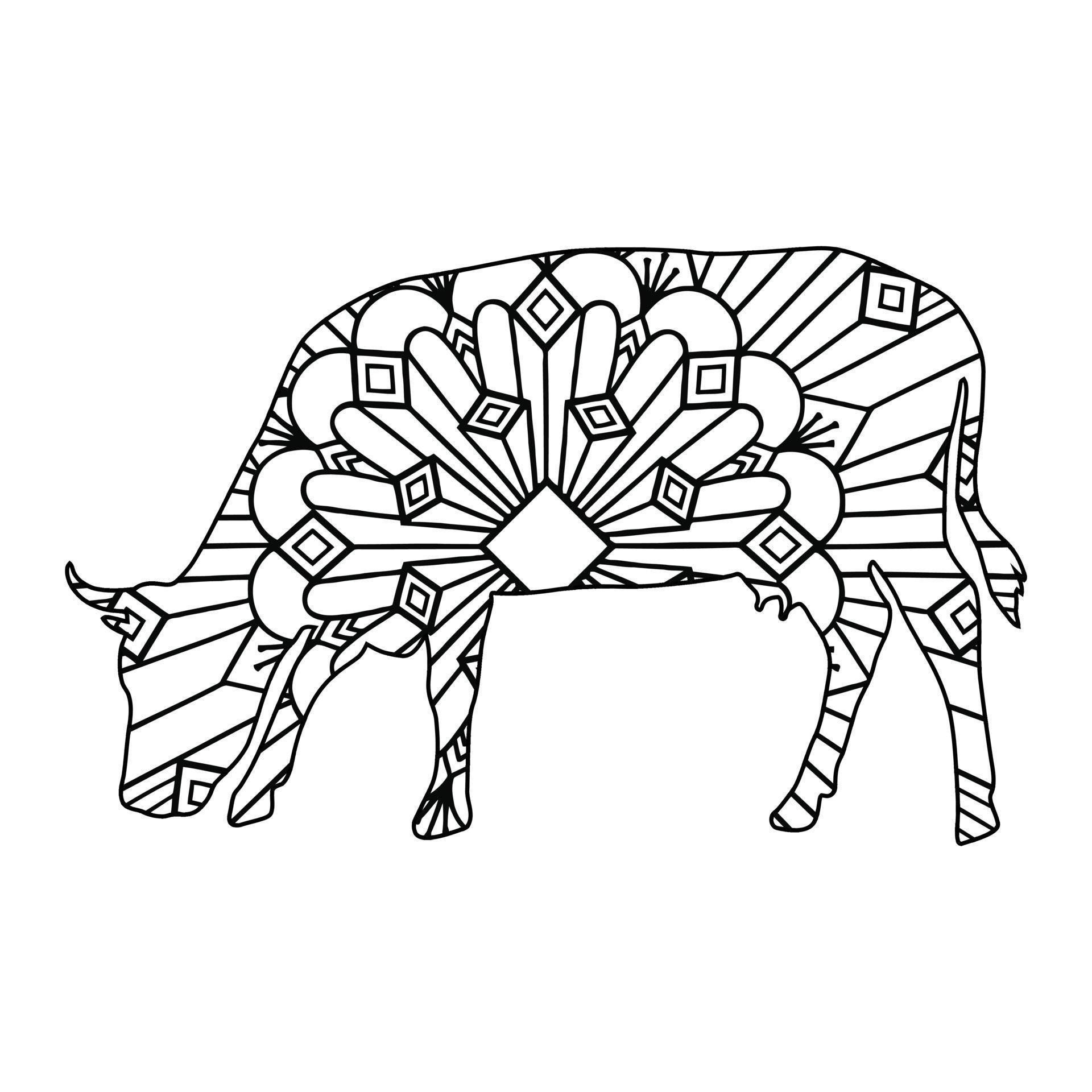 Mandala Cow coloring page 6844934 Vector Art at Vecteezy