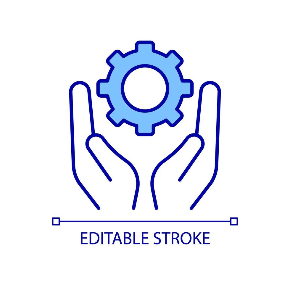 Technical support RGB color icon. Troubleshooting option. Repairing faults and defects. Tech support operations. Isolated vector illustration. Simple filled line drawing. Editable stroke