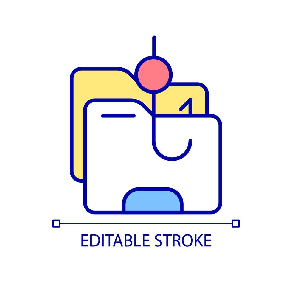 Stealing copyrighted material RGB color icon. Copyright infringement. Stolen original work. Illegal files downloading. Isolated vector illustration. Simple filled line drawing. Editable stroke