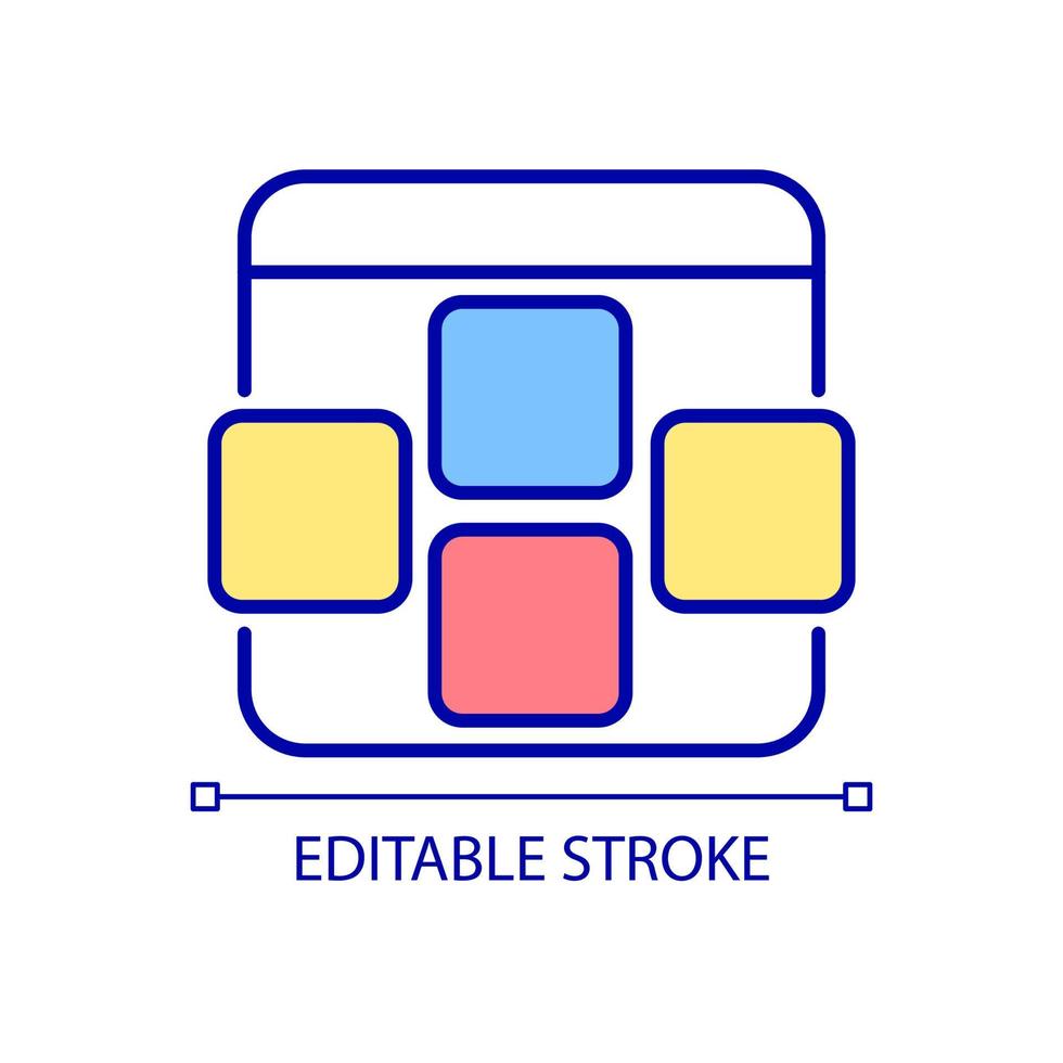 Streaming website RGB color icon. Movies and tv shows streaming online. Site for live streams. Offering collection of films. Isolated vector illustration. Simple filled line drawing. Editable stroke
