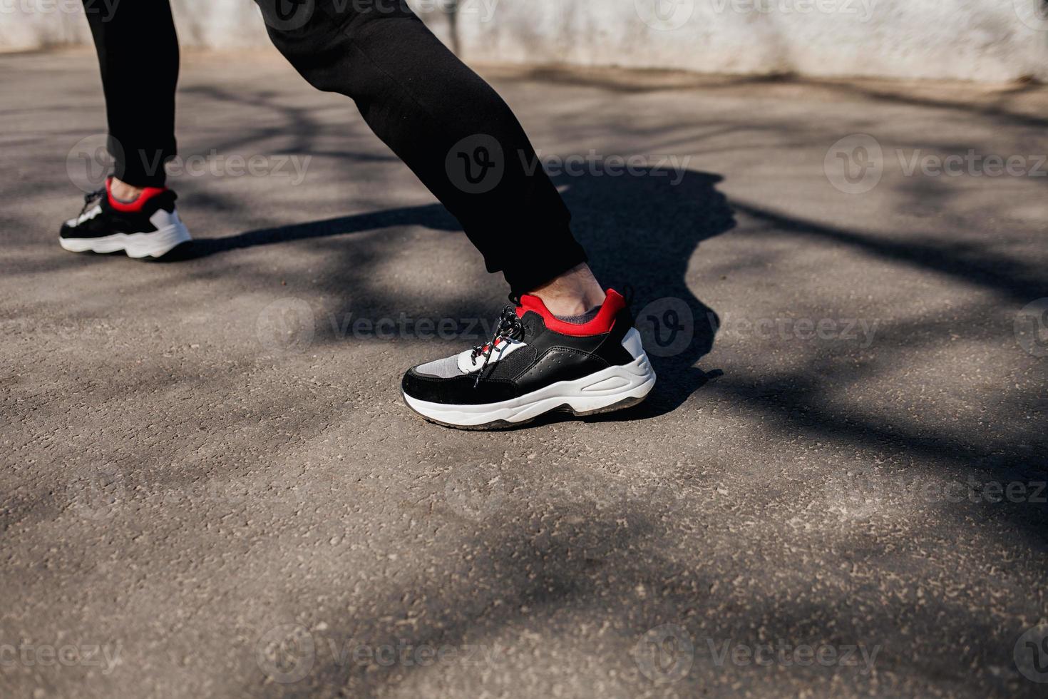 man exercise before run photo