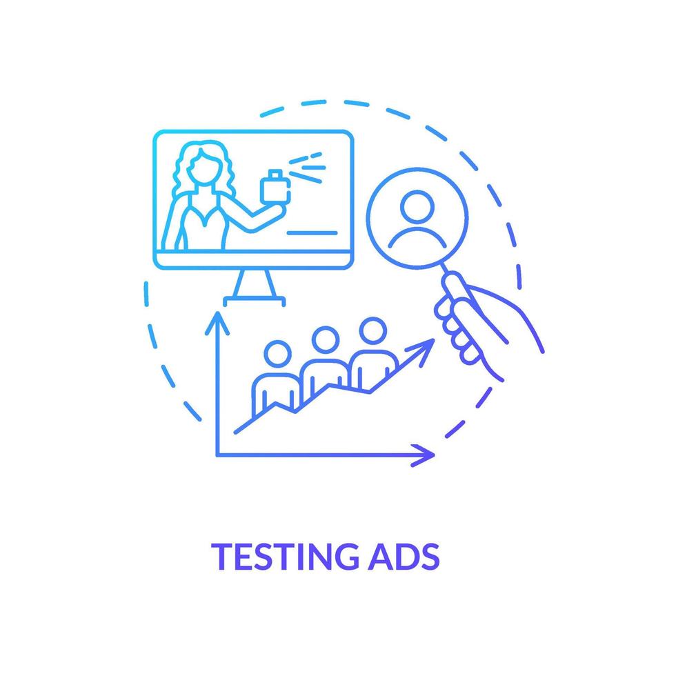 Testing commercials concept icon. Sales increase strategy. Customer preference analysis. Advertising optimization abstract idea thin line illustration. Vector isolated outline color drawing