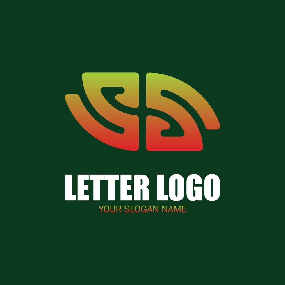 Vector abstract logo design template in trendy linear style. SS letter logo