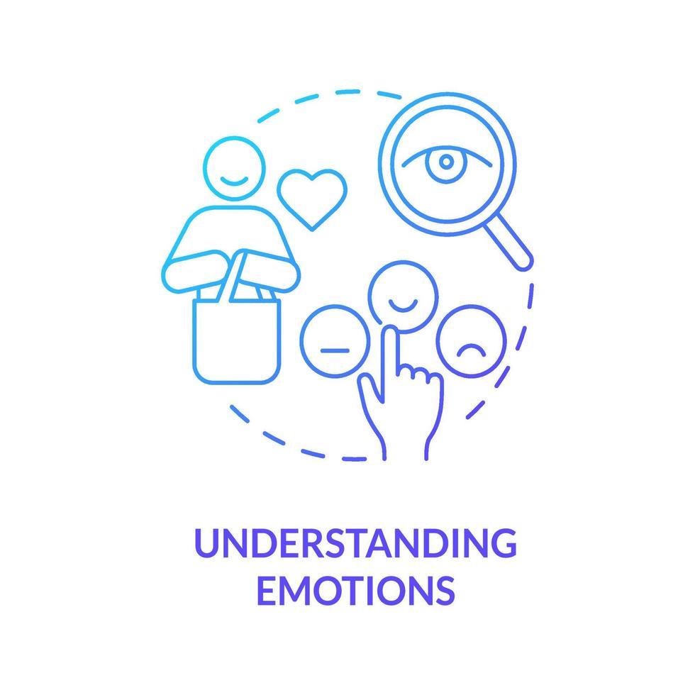 Emotions comprehension concept icon. Research customers feelings. Consumer mood analysis. Emotional marketing abstract idea thin line illustration. Vector isolated outline color drawing