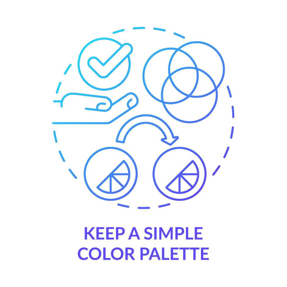 Keep simple color palette blue gradient concept icon. Brand style building. Graphic design rules abstract idea thin line illustration. Isolated outline drawing. Myriad Pro-Bold font used vector