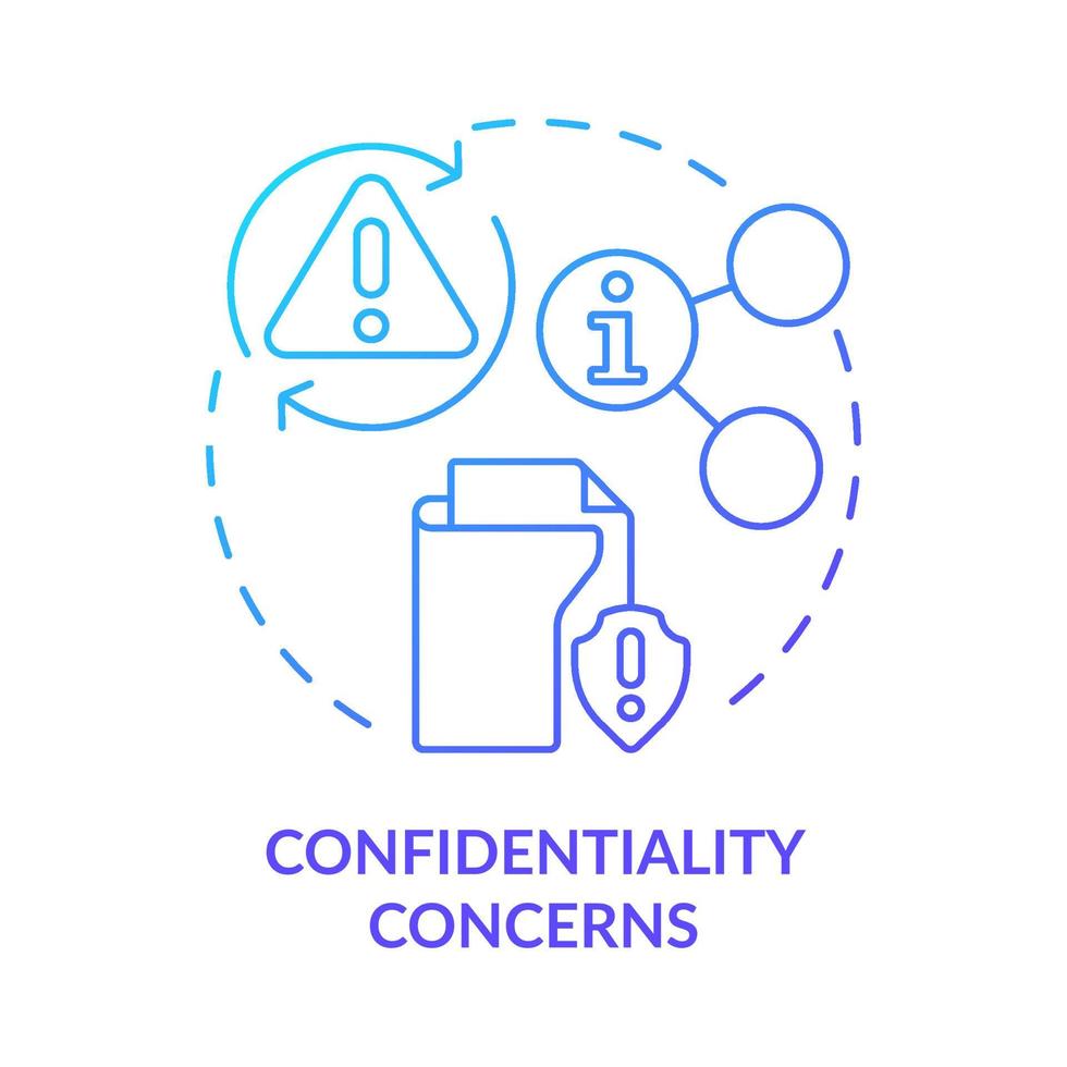 la confidencialidad se refiere al icono del concepto de gradiente azul. problemas de seguridad de datos confidenciales. ucaas corre el riesgo de idea abstracta ilustración de línea delgada. dibujo de contorno aislado. innumerables fuentes pro-negrita utilizadas vector