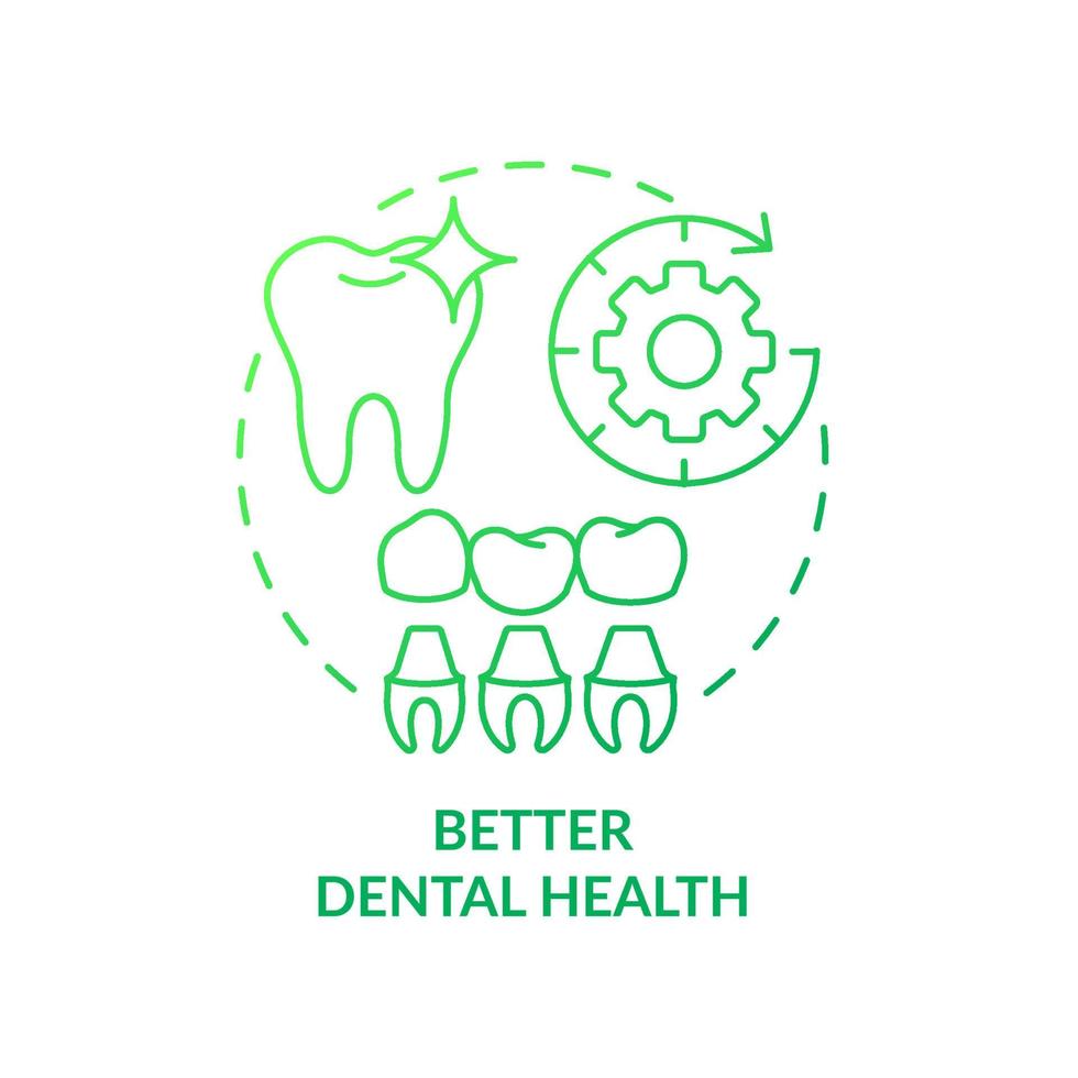 Better dental health green gradient concept icon. Cosmetic dentistry abstract idea thin line illustration. Regular teeth examination and cleaning. Isolated outline drawing. Myriad Pro-Bold font used vector