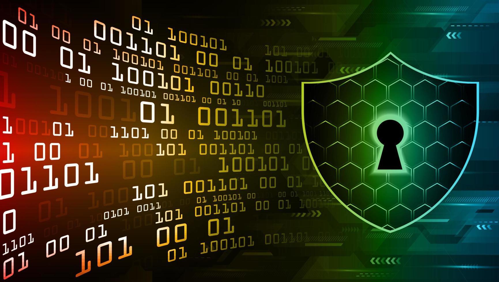 Closed Padlock on digital background, cyber security vector